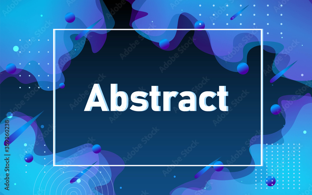 Poster liquid abstract flow with frame background.vector and illustration