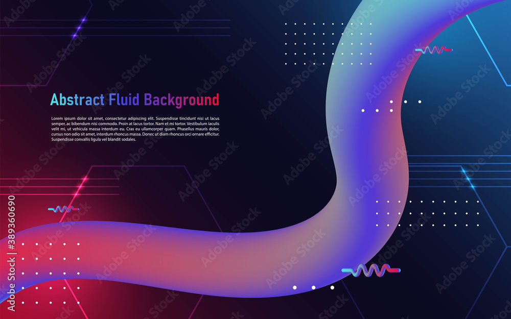 Poster fluid and geometric abstract flow background.vector and illustration