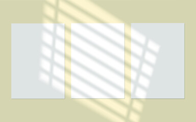 Vector shadow overlay effect. Transparent soft light and shadows from window.  Mockup of transparent window shadow and natural lightning. 10 eps mesh.