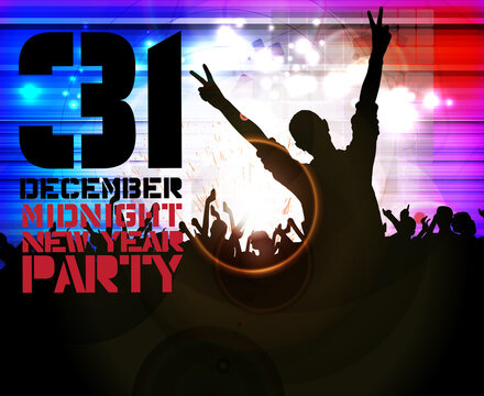 New year midnight music party poster 