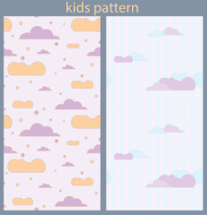 Cloud pattern for design textiles or background . Vector illustration