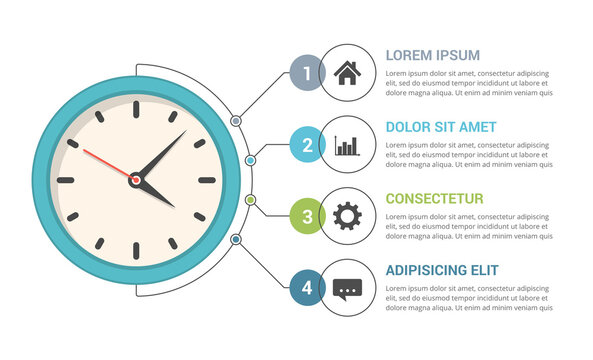 Infographic Template with Clock