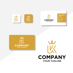 K concept logo design business card vector template