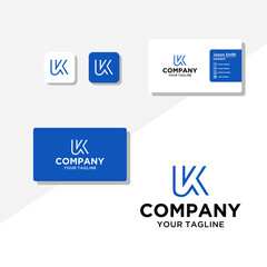 Obraz premium K concept logo design business card vector template