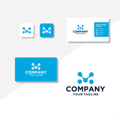 M concept logo design business card vector template