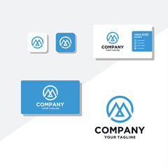 M concept logo design business card vector template