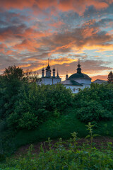 Fototapeta premium Beautiful wide angle view of the historical town of Suzdal', Golden Ring of Russia
