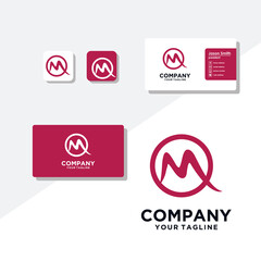 M concept logo design business card vector