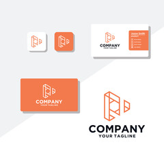 P concept logo design business card vector
