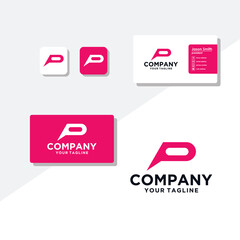 P concept logo design business card vector