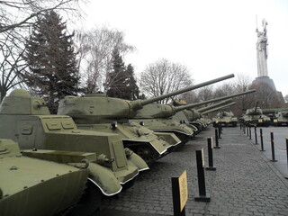 The Eastern European architecture in the city of Kiev (Kyiv) in Ukraine
