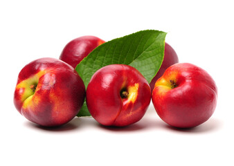 ripe nectarine on white background