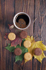 Coffee and cookies with cream