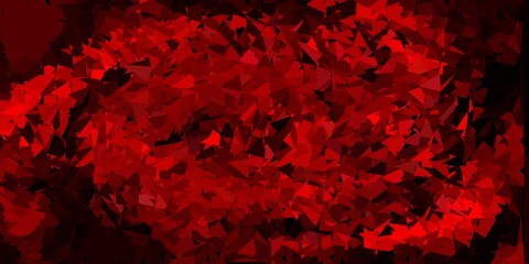 Dark red vector polygonal backdrop.