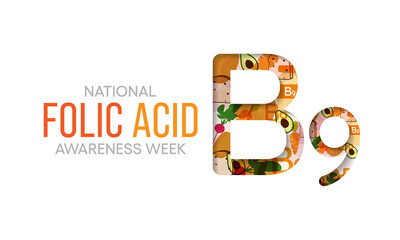 National Folic Acid Awareness Week, observed during the second week of January every year, brings much needed attention to this crucial vitamin that is especially important to women. vector graphics.