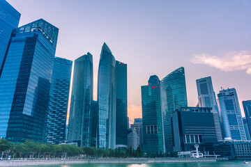 Obraz premium SINGAPORE, 3 OCTOBER 2019: Singapore Modern business district