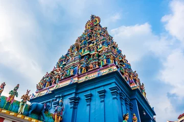 Wandcirkels aluminium Sri Srinivasa Hindu Temple in Little India, Singapore © Stefano Zaccaria