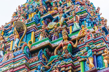 Naklejka premium Sri Srinivasa Hindu Temple in Little India, Singapore