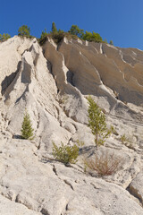 Sand slopes of abandoned quarry. Rummu, Estonia