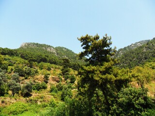 Paragliding and hiking in the Taurus mountains outside of Alanya in the Antalya region of Turkey