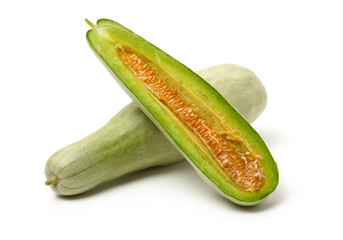 Muskmelon (yangjiaomitianguo) on white background