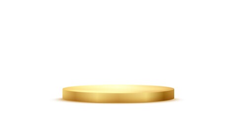 Golden podium isolated on white background. Vector design element.