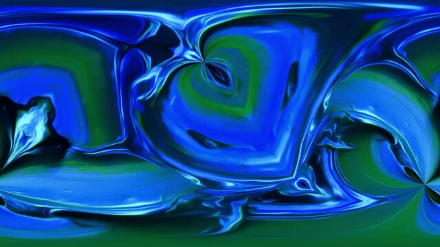 Blue-green paint layers. Fractal patterns. Motion graphic