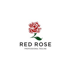 Rose flower logo design concept template vector