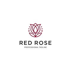 Rose vector logo design template