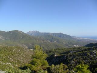 Obraz premium Paragliding and hiking in the Taurus mountains outside of Alanya in the Antalya region of Turkey