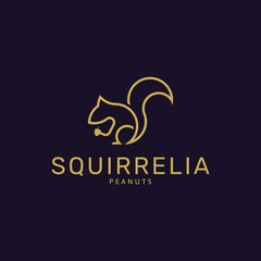 Fototapeta premium Elegant squirrel logo minimalist. Template Creative Design vector. Graphic Symbol for Corporate Business Identity. Creative Vector graphic element.