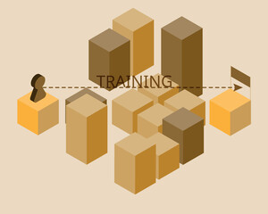 Fototapeta premium how training helps reach goal vector