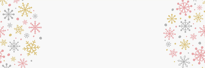 Christmas banner with snowflakes and copyspace. Vector