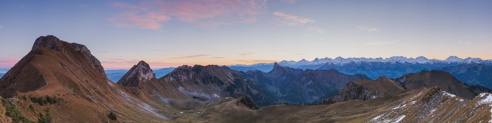 Sonnenaufgang im Gantrischgebiet, Panorama, Schweiz