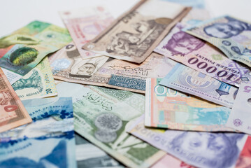 Paper money background of the different countries