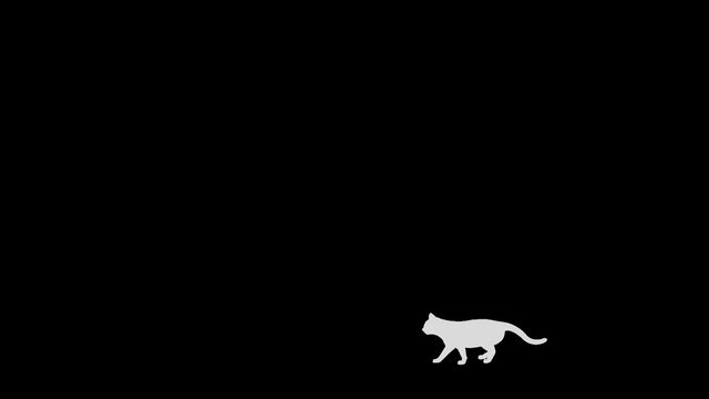 Cat silhouette walk loop pattern A