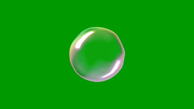 Soap bubble motion graphics with green screen background