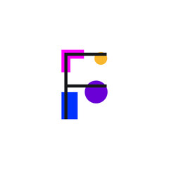 modern concept letter f colorful vector logo design