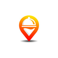 food map location vector logo template