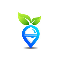 healthy food location vector logo
