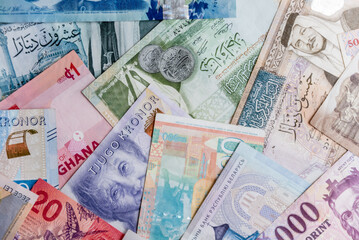 Paper money background of the different countries
