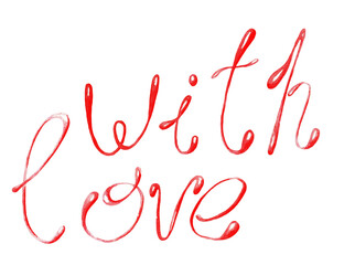 With love lettering, watercolor (2)
