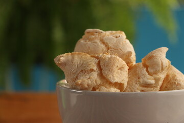 biscuits inside the bowl, starch biscuit, breakfast with cheese bread