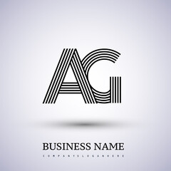 Letter AG linked logo design. Elegant symbol for your business or company identity.
