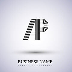 Letter AP linked logo design. Elegant symbol for your business or company identity.