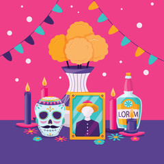 Dia de Muertos Mexican Tradition Vector