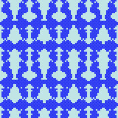 Folkcraft print indigo denim repeat pattern and seamless vector