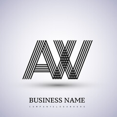 Letter AW linked logo design. Elegant symbol for your business or company identity.