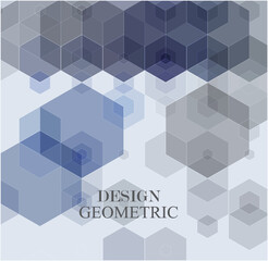 Vector Abstract geometric background. Blue hexagon shape