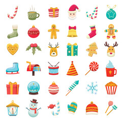 Christmas Holiday Icon Collection Set